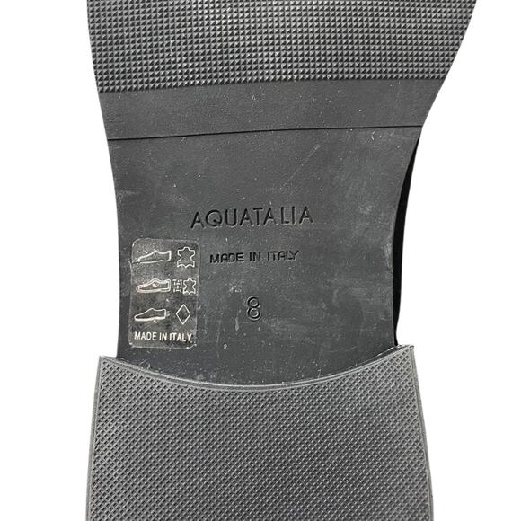 Aquatalia Bree Suede Ankle Boots Black Women’s 8 Side Zip Moto Dark Academia - Picture 10 of 11